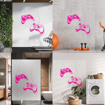 Joystick Video Game Play Gaming Boys Lettering Decals Glass Stickers