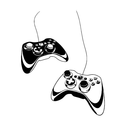 Joystick Video Game Play Gaming Boys Lettering Decals Glass Stickers
