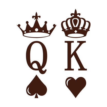 Engraving Decals King And Queen Playing Cards Crown Heart Equipped With Transfer Film Kit