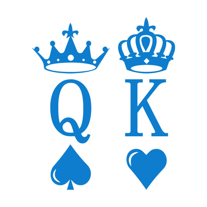 Engraving Decals King And Queen Playing Cards Crown Heart Equipped With Transfer Film Kit