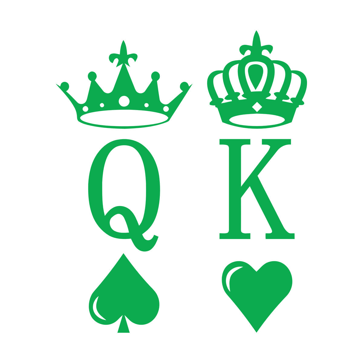 Engraving Decals King And Queen Playing Cards Crown Heart Equipped With Transfer Film Kit