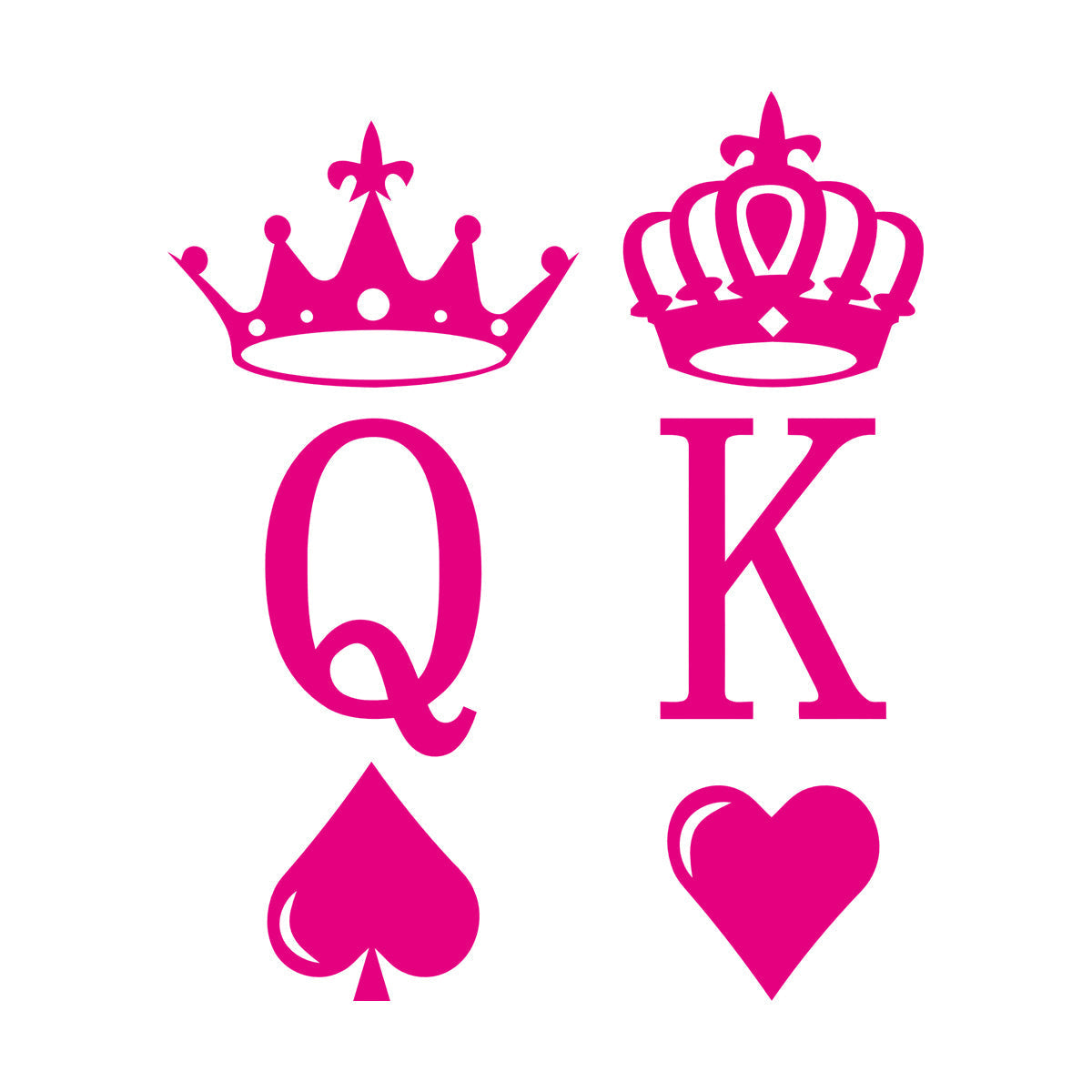 Engraving Decals King And Queen Playing Cards Crown Heart Equipped With Transfer Film Kit