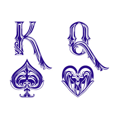 Mural And Wall Vinyl Decal King Of Spades Queen Of Hearts Playing Cards Symbols Easy Installation