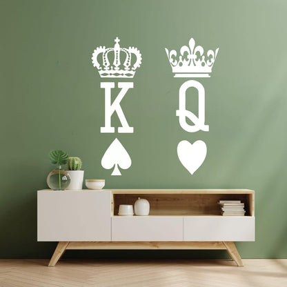 Wall Stickers Paster Paper King Of Spades Queen Of Hearts Poker Card Art Mural Painting