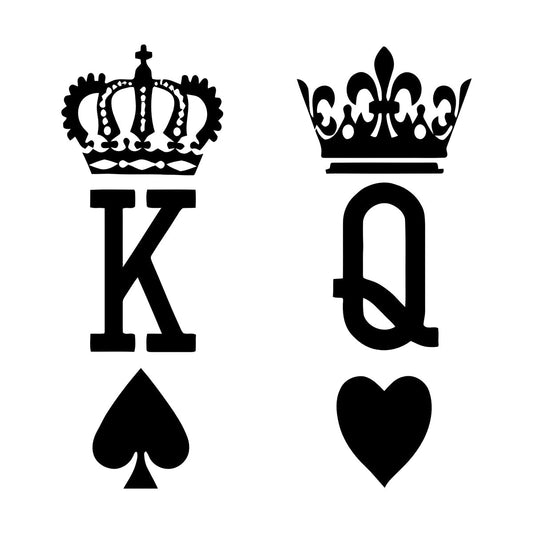 Wall Stickers Paster Paper King Of Spades Queen Of Hearts Poker Card Art Mural Painting
