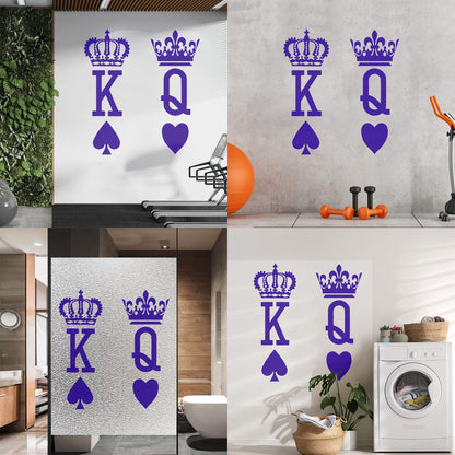 Wall Stickers Paster Paper King Of Spades Queen Of Hearts Poker Card Art Mural Painting