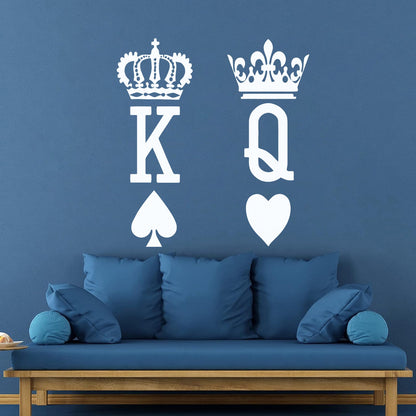 Wall Stickers Paster Paper King Of Spades Queen Of Hearts Poker Card Art Mural Painting