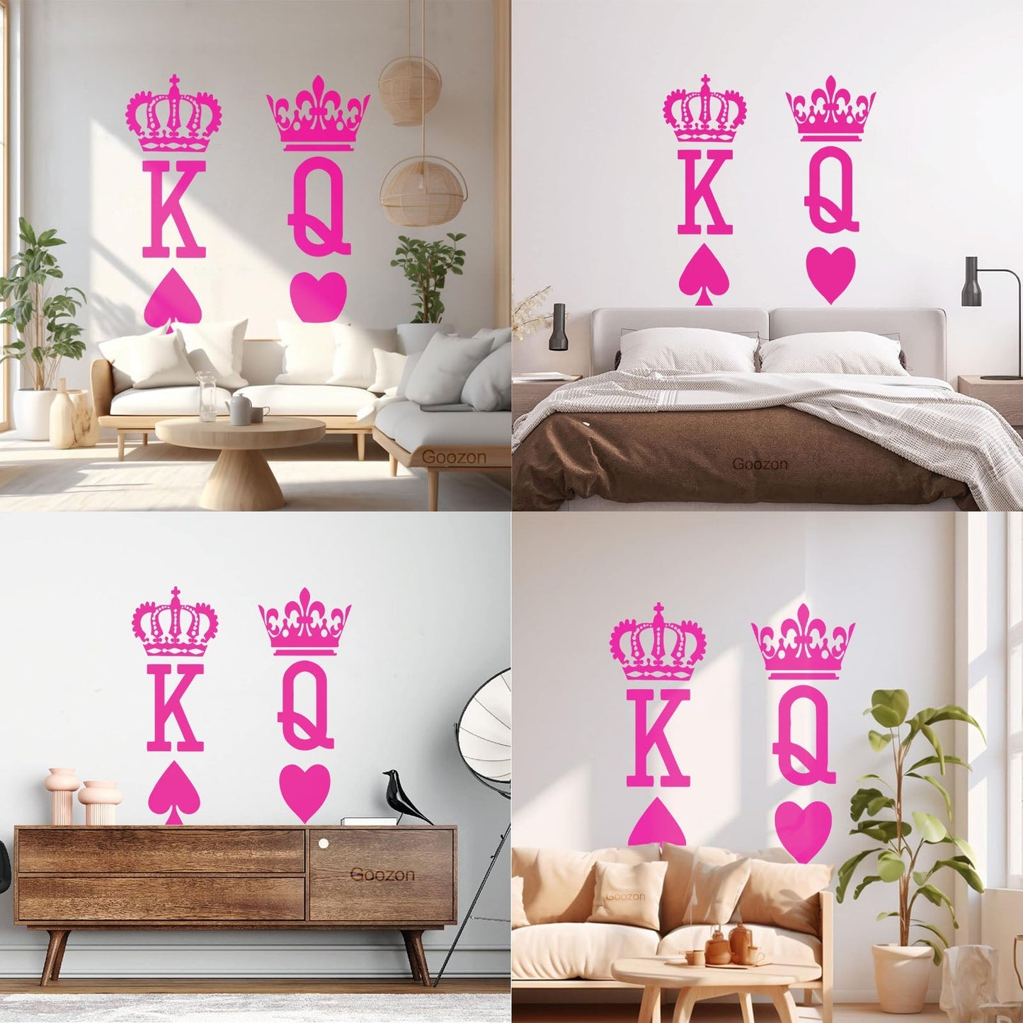 Wall Stickers Paster Paper King Of Spades Queen Of Hearts Poker Card Art Mural Painting