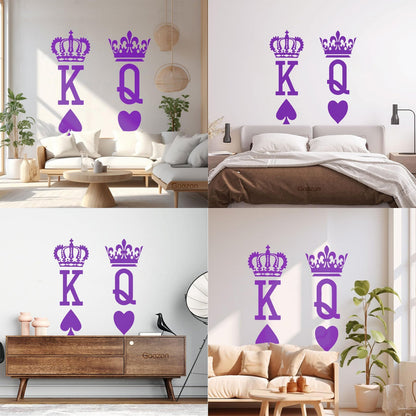 Wall Stickers Paster Paper King Of Spades Queen Of Hearts Poker Card Art Mural Painting