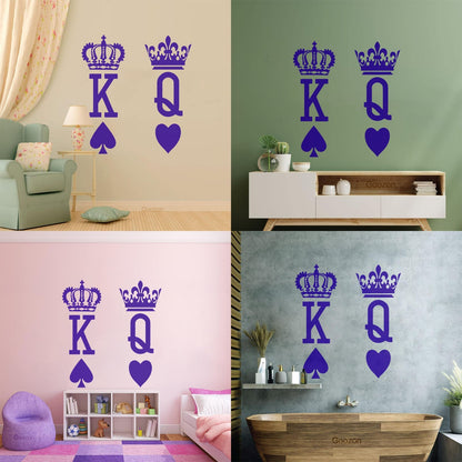 Wall Stickers Paster Paper King Of Spades Queen Of Hearts Poker Card Art Mural Painting