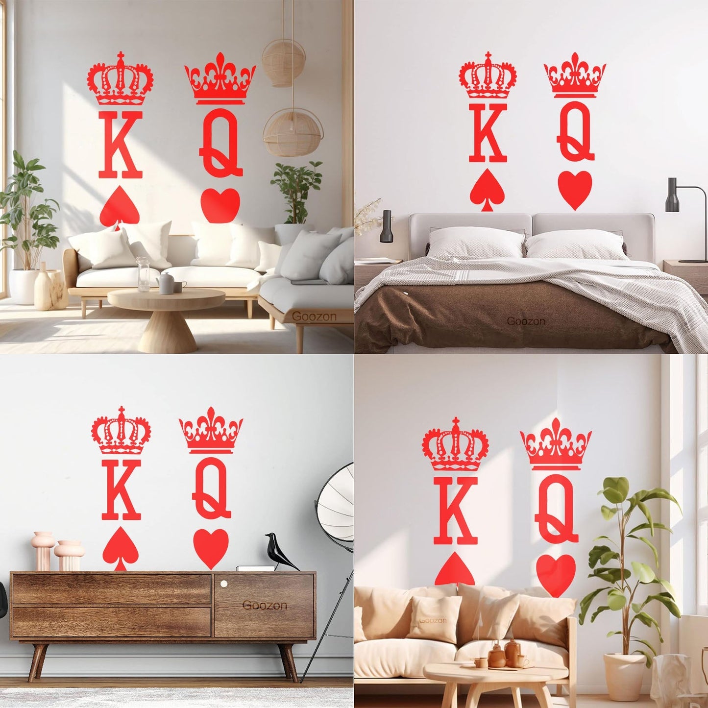Wall Stickers Paster Paper King Of Spades Queen Of Hearts Poker Card Art Mural Painting