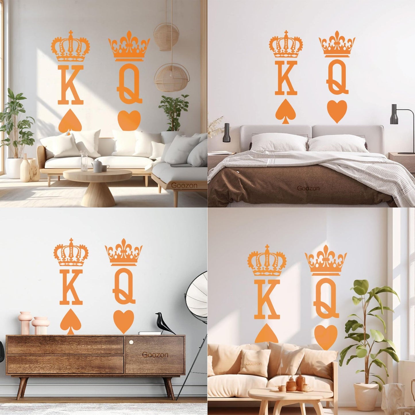 Wall Stickers Paster Paper King Of Spades Queen Of Hearts Poker Card Art Mural Painting