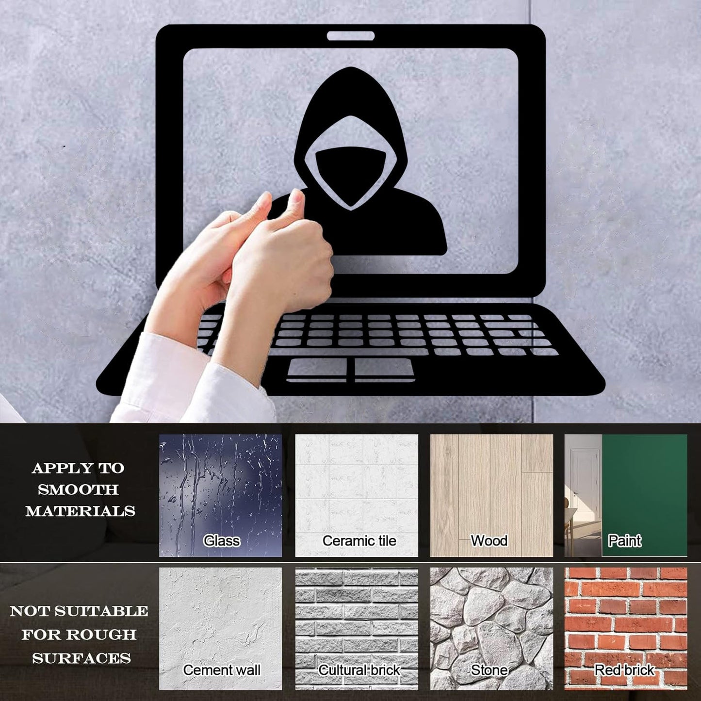 Wall Vinyl Sticker Decor Hacker Laptop Internet It Technology Programmer Multiple Size Options