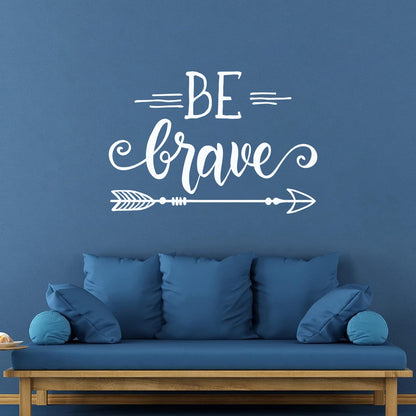 Wall Stickers Be Brave Arrows Feathers Ethnic Inspiration It Won'T Fall Off