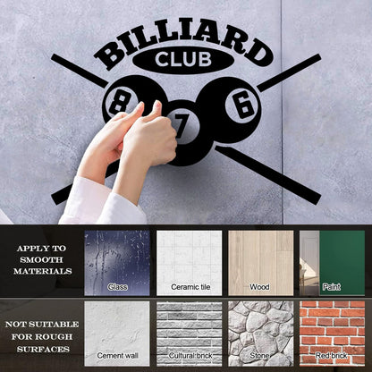 Fine Carving Decals Billiards Club Cue Balls Poolroom Personalized Customization