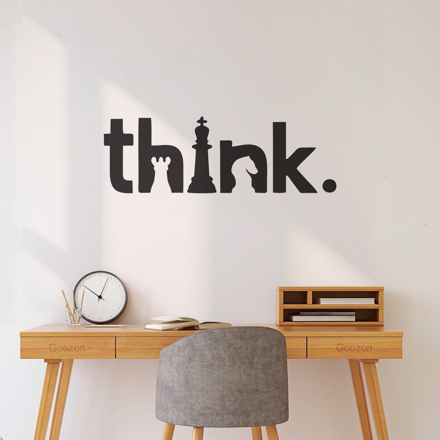 Wall Decals Paster Paper Lettering Think Brain Chess Club Intellectual Game Glass Stickers