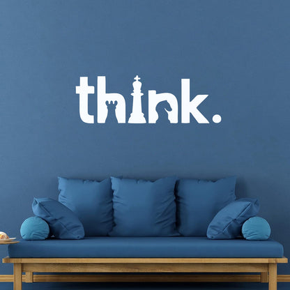 Wall Decals Paster Paper Lettering Think Brain Chess Club Intellectual Game Glass Stickers
