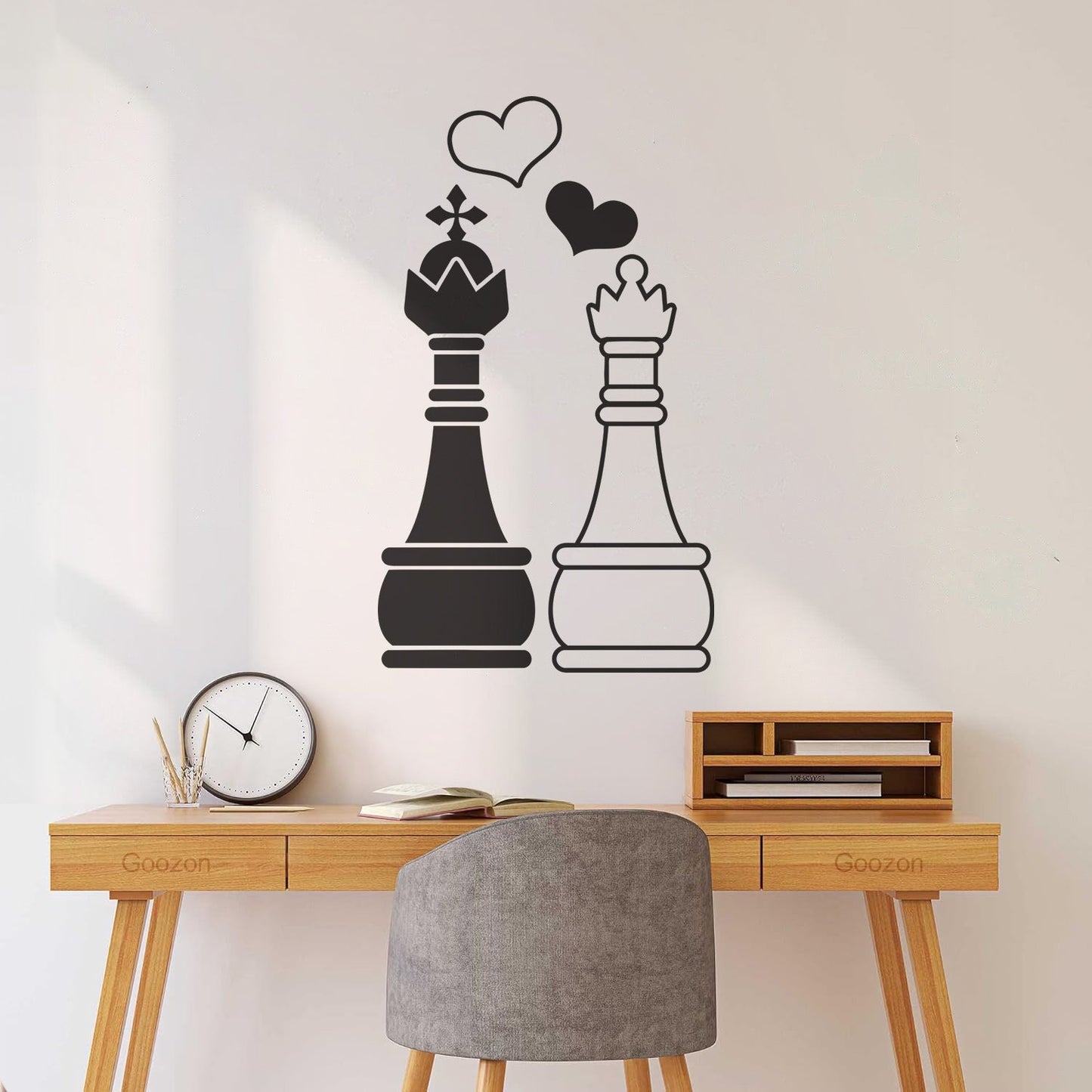 Engraving Decals Love Chess Club Intellectual Game Qween King Self Adhesive