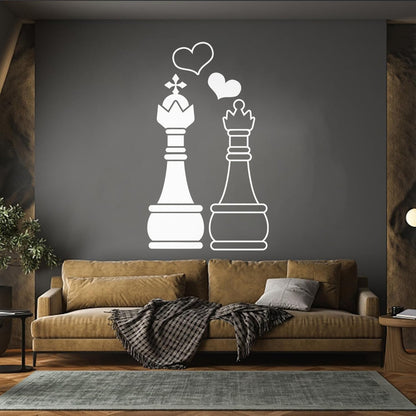Engraving Decals Love Chess Club Intellectual Game Qween King Self Adhesive