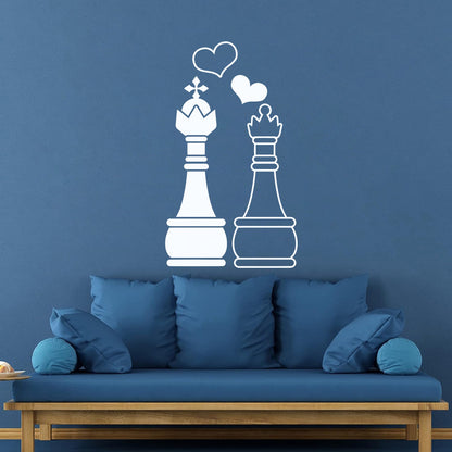 Engraving Decals Love Chess Club Intellectual Game Qween King Self Adhesive