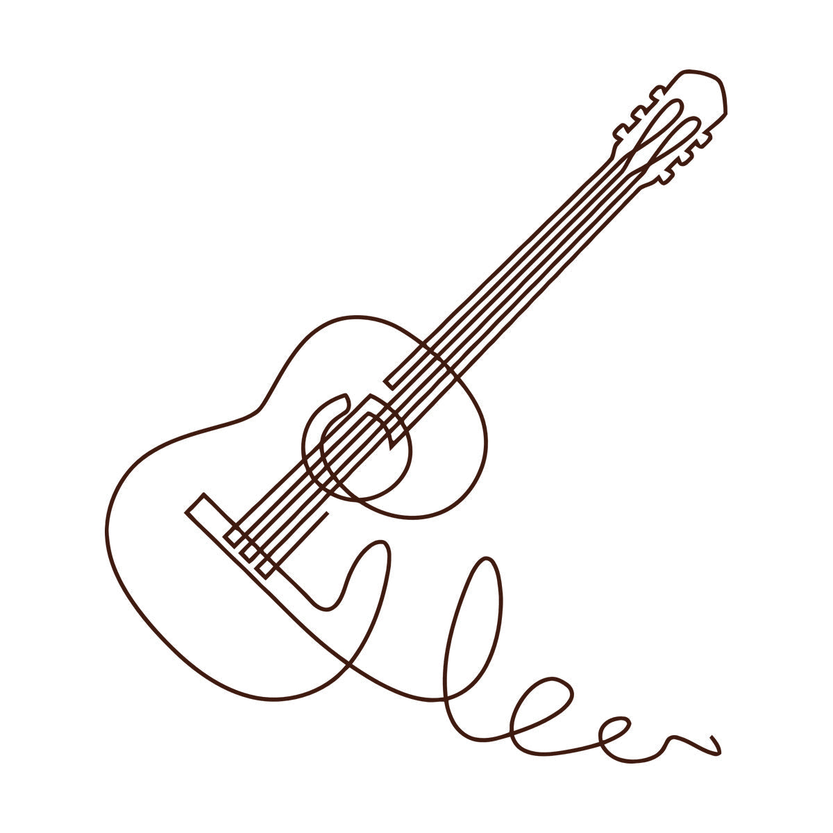 Wall Vinyl Sticker Decor Acoustic Guitar Music Musical Instrument Equipped With Transfer Film Kit