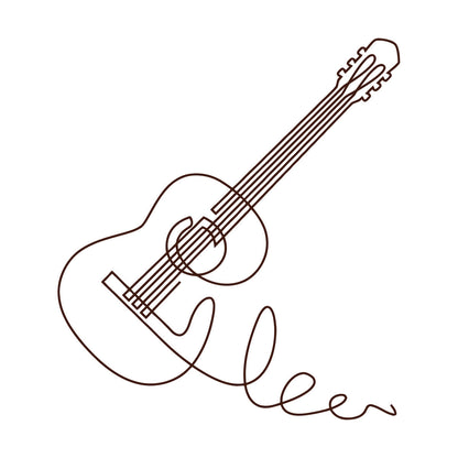 Wall Vinyl Sticker Decor Acoustic Guitar Music Musical Instrument Equipped With Transfer Film Kit