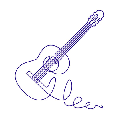 Wall Vinyl Sticker Decor Acoustic Guitar Music Musical Instrument Equipped With Transfer Film Kit