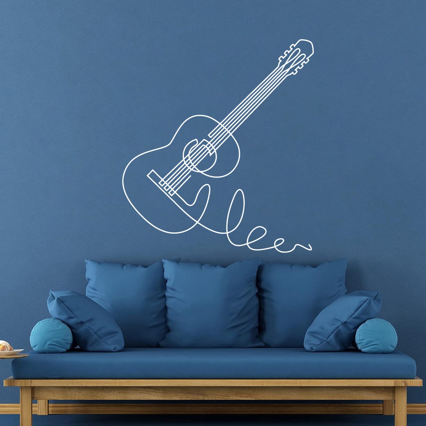 Wall Vinyl Sticker Decor Acoustic Guitar Music Musical Instrument Equipped With Transfer Film Kit