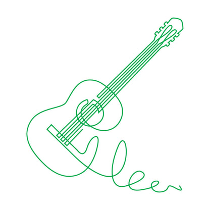 Wall Vinyl Sticker Decor Acoustic Guitar Music Musical Instrument Equipped With Transfer Film Kit