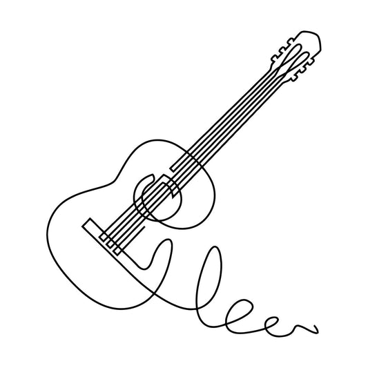 Wall Vinyl Sticker Decor Acoustic Guitar Music Musical Instrument Equipped With Transfer Film Kit