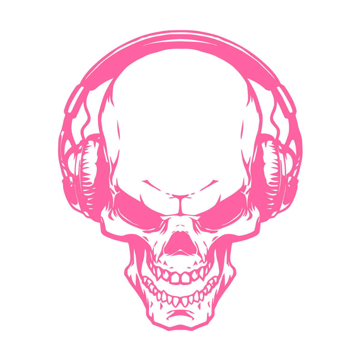 Fine Carving Stickers Music Skull Headphones Boys Teen Game Room Easy Installation