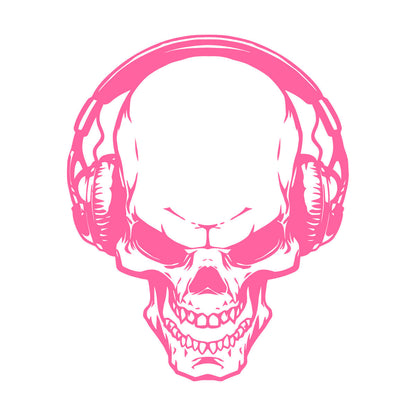 Fine Carving Stickers Music Skull Headphones Boys Teen Game Room Easy Installation