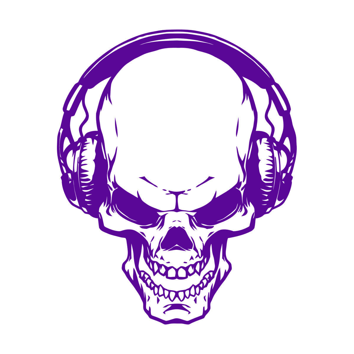 Fine Carving Stickers Music Skull Headphones Boys Teen Game Room Easy Installation