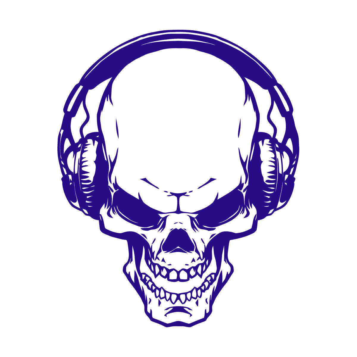 Fine Carving Stickers Music Skull Headphones Boys Teen Game Room Easy Installation