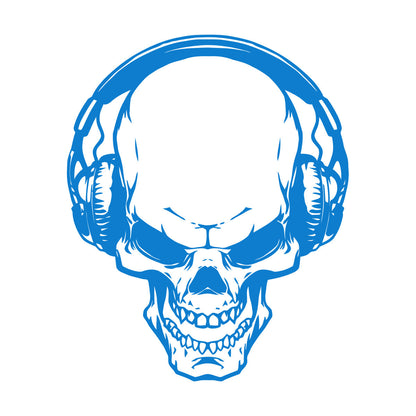 Fine Carving Stickers Music Skull Headphones Boys Teen Game Room Easy Installation