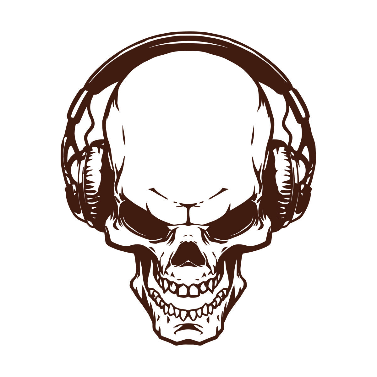 Fine Carving Stickers Music Skull Headphones Boys Teen Game Room Easy Installation