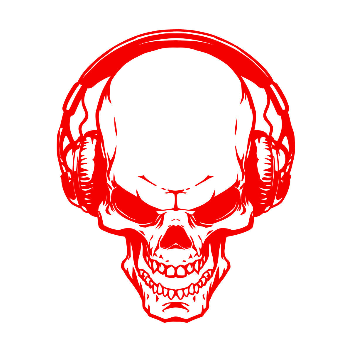 Fine Carving Stickers Music Skull Headphones Boys Teen Game Room Easy Installation