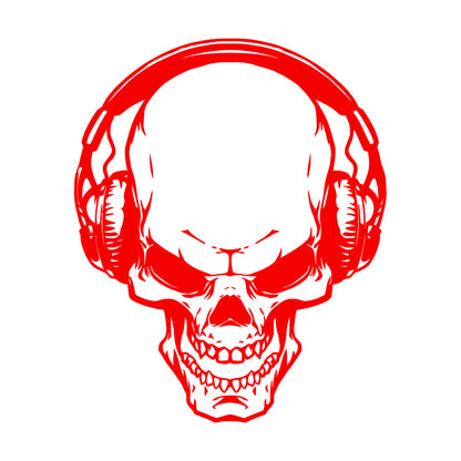 Fine Carving Stickers Music Skull Headphones Boys Teen Game Room Easy Installation