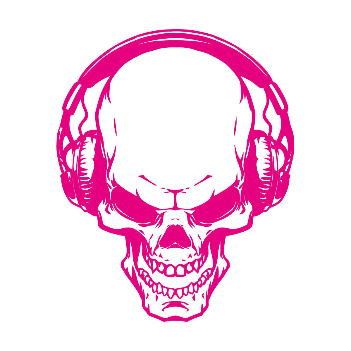 Fine Carving Stickers Music Skull Headphones Boys Teen Game Room Easy Installation