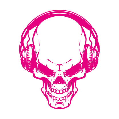Fine Carving Stickers Music Skull Headphones Boys Teen Game Room Easy Installation