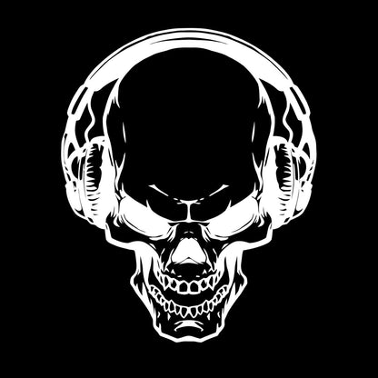 Fine Carving Stickers Music Skull Headphones Boys Teen Game Room Easy Installation
