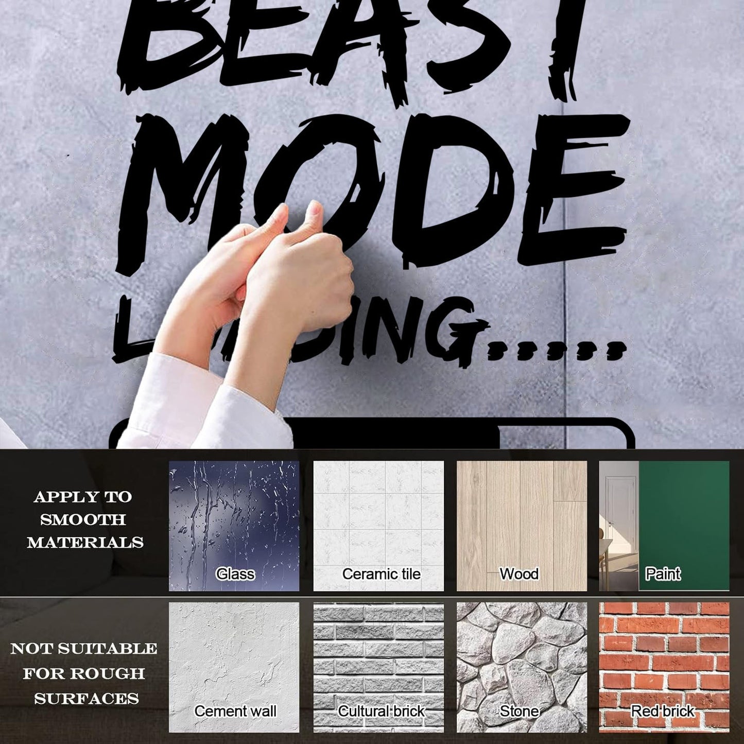 Wall Decals Paster Paper Phrase Beast Mode Loading Teen Boy Room Wall Beautification