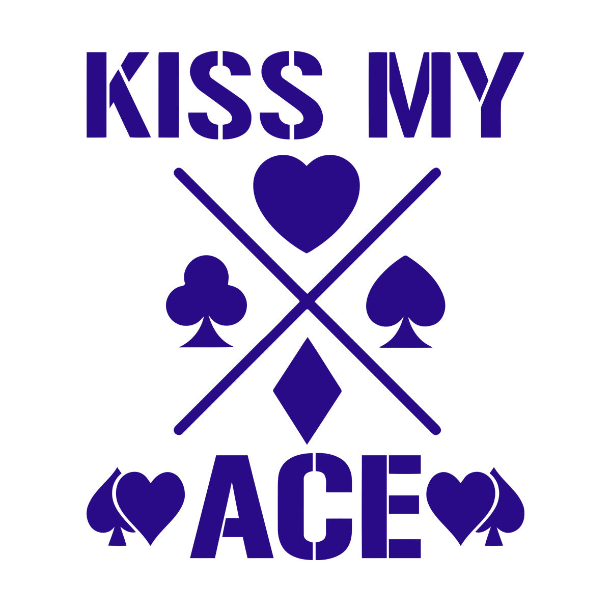 Wall Decals Phrase Kiss My Ace Gambling Casino Cards Window Decals