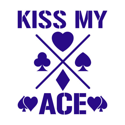 Wall Decals Phrase Kiss My Ace Gambling Casino Cards Window Decals