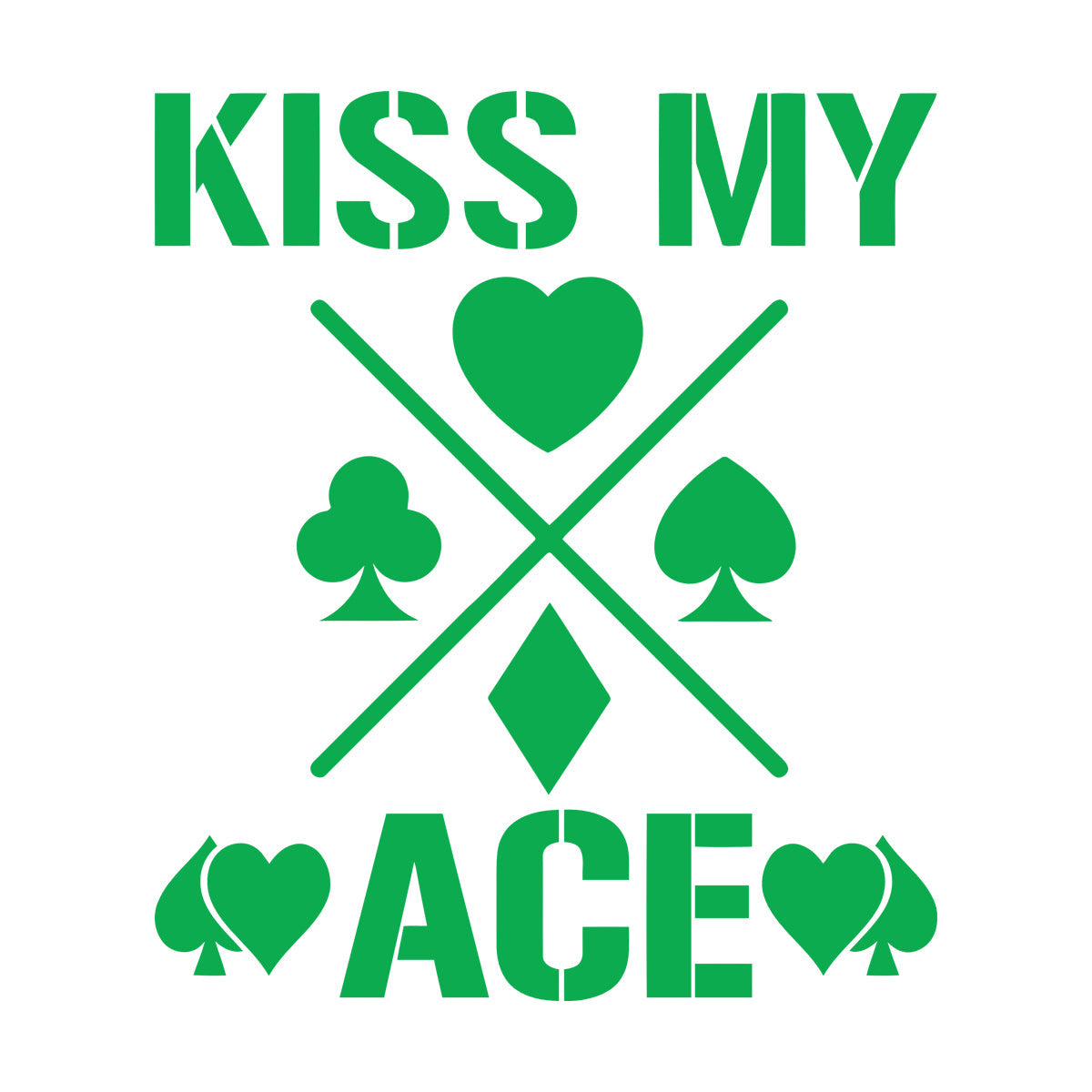 Wall Decals Phrase Kiss My Ace Gambling Casino Cards Window Decals