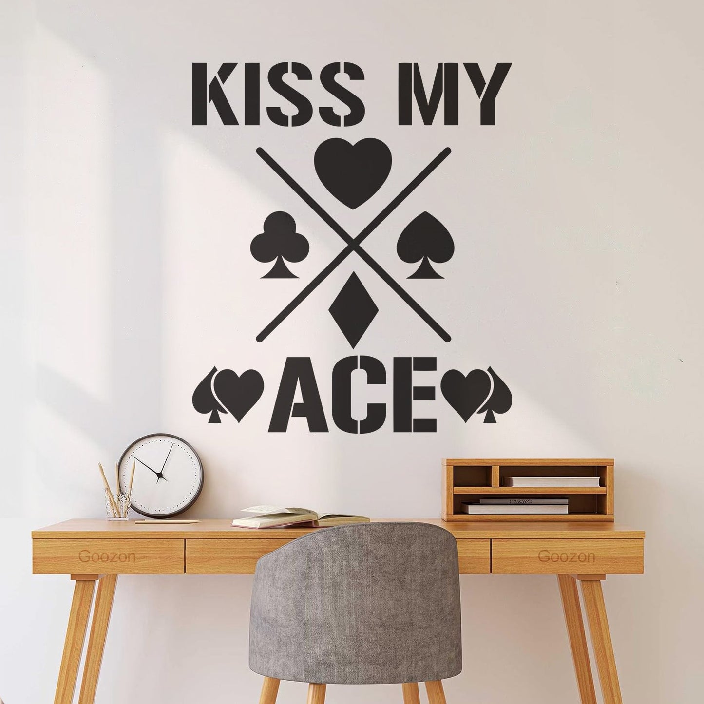 Wall Decals Phrase Kiss My Ace Gambling Casino Cards Window Decals