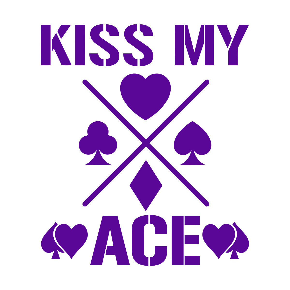 Wall Decals Phrase Kiss My Ace Gambling Casino Cards Window Decals