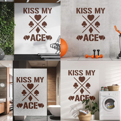 Wall Decals Phrase Kiss My Ace Gambling Casino Cards Window Decals