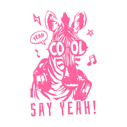 Engraving Decals Phrase Say Yeah Cool Zebra Headphones Store Decoration