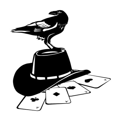 Wall Stickers Paster Paper Playing Card Games Poker Raven Hat Removable Without Leaving Glue
